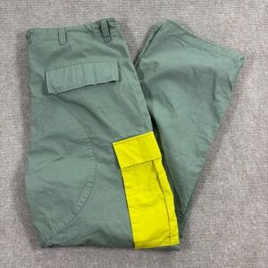 HUF Green Yellow Cotton Streetwear Cargo‎ Pants Men's Size Medium EUC